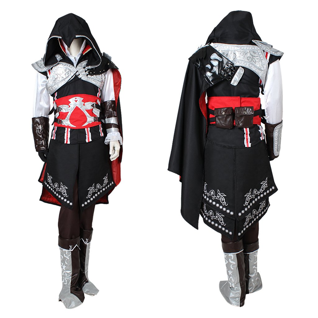 Game Ezio Costume Cosplay Assassin's Creed Ezio Outfit Costume Cloak B...