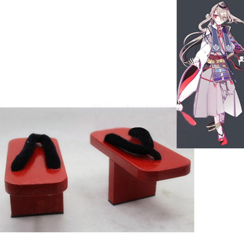 Custom Made Touken Ranbu Imanotsurugi Red Shoes Sandals Summer Shoes Clogs Cosplay Accessary