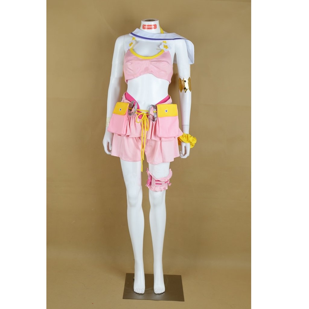 Final Fantasy XIII Serah Pink Top Skirt Costume Dress Cosplay for Halloween Party