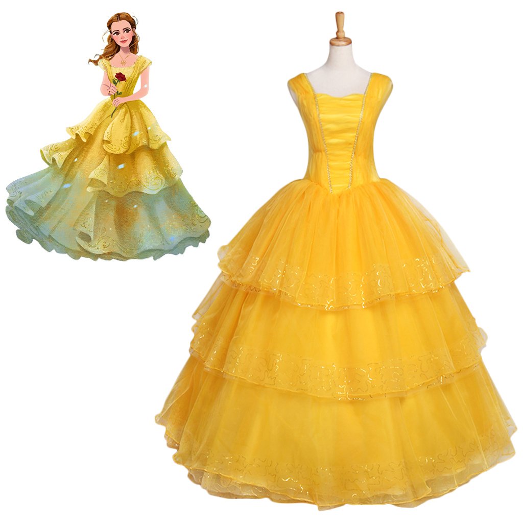 CosplayDiy Beauty ans the Beast Movie 2017 Princess Belle Dress Version 01 Costume Cosplay