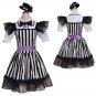 New Arrival Girl's White&Black Striped Short Dress Hats Cosplay Momoiro Clover Stage Costume Cosplay