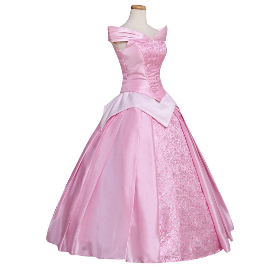 Adults Pink Dress Sleeping Beauty Princess Aurora Custom Made Dress Cosplay For Party 
