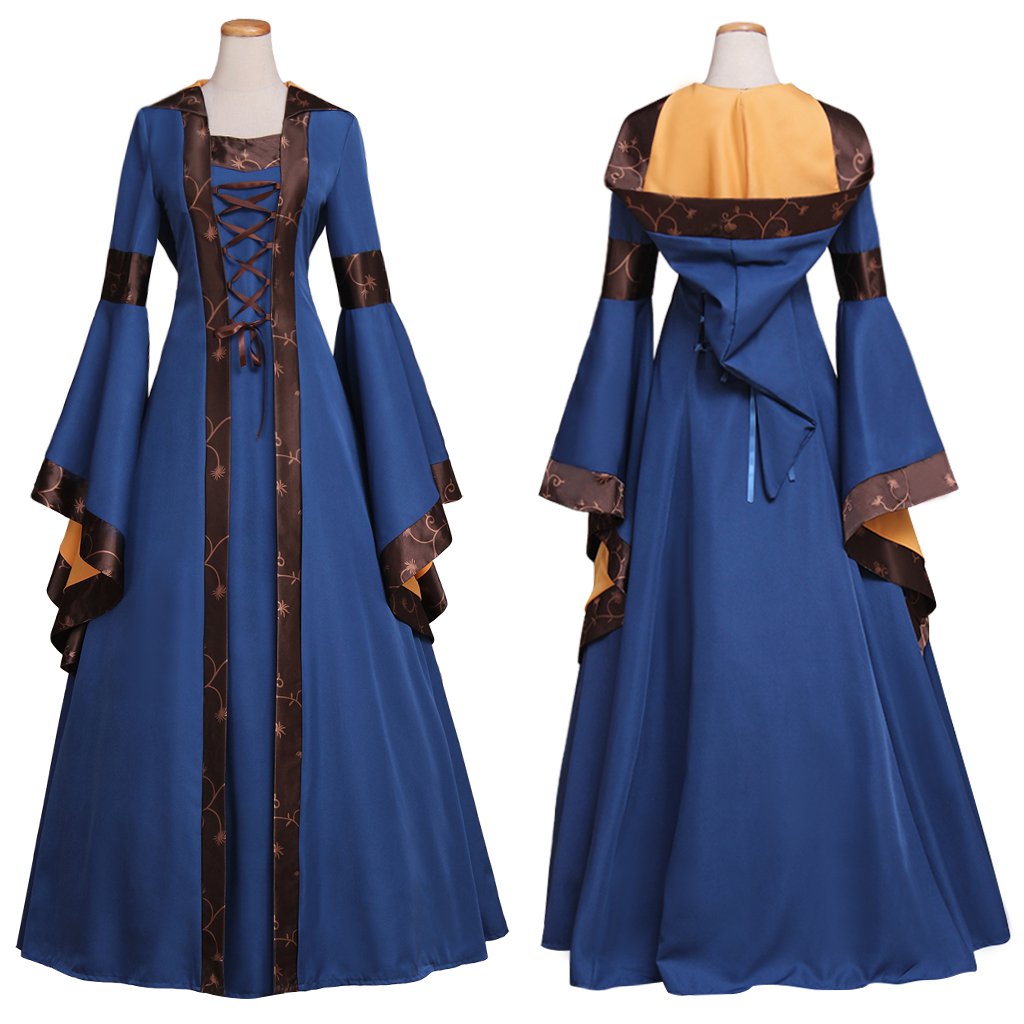 Vintage Medieval Dress Cosplay Custom Made Victorian Dress with Hoodie ...