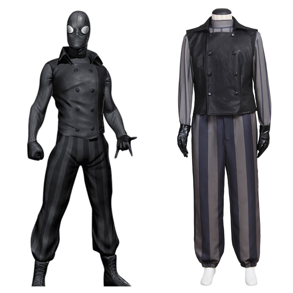 Spider Man Noir Custom Made Outfit Costume Cosplay Vest Pants Shirt for Hal...