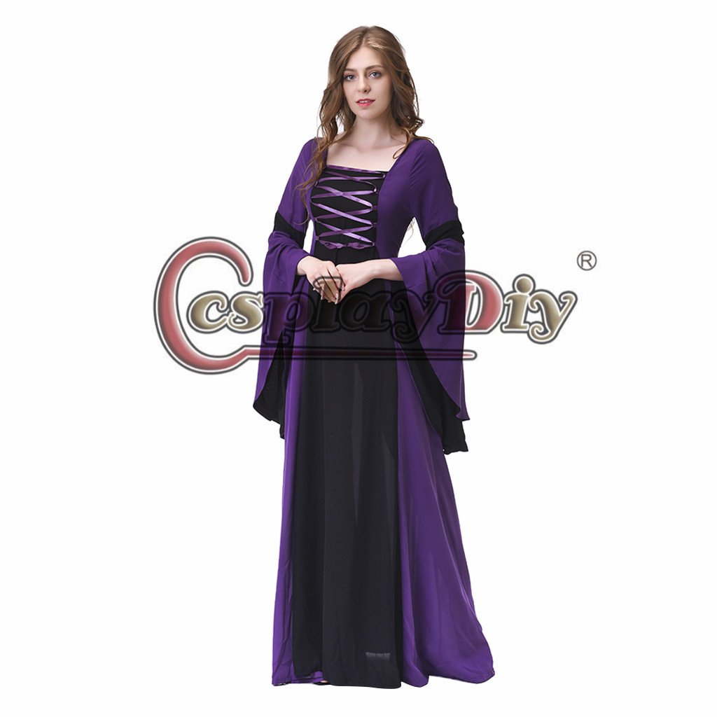 Lady Dress Vintage Medieval Victorian Dress Deep purple Custom Made