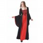 Medieval European retro style ladies dress black and red appealing custom made