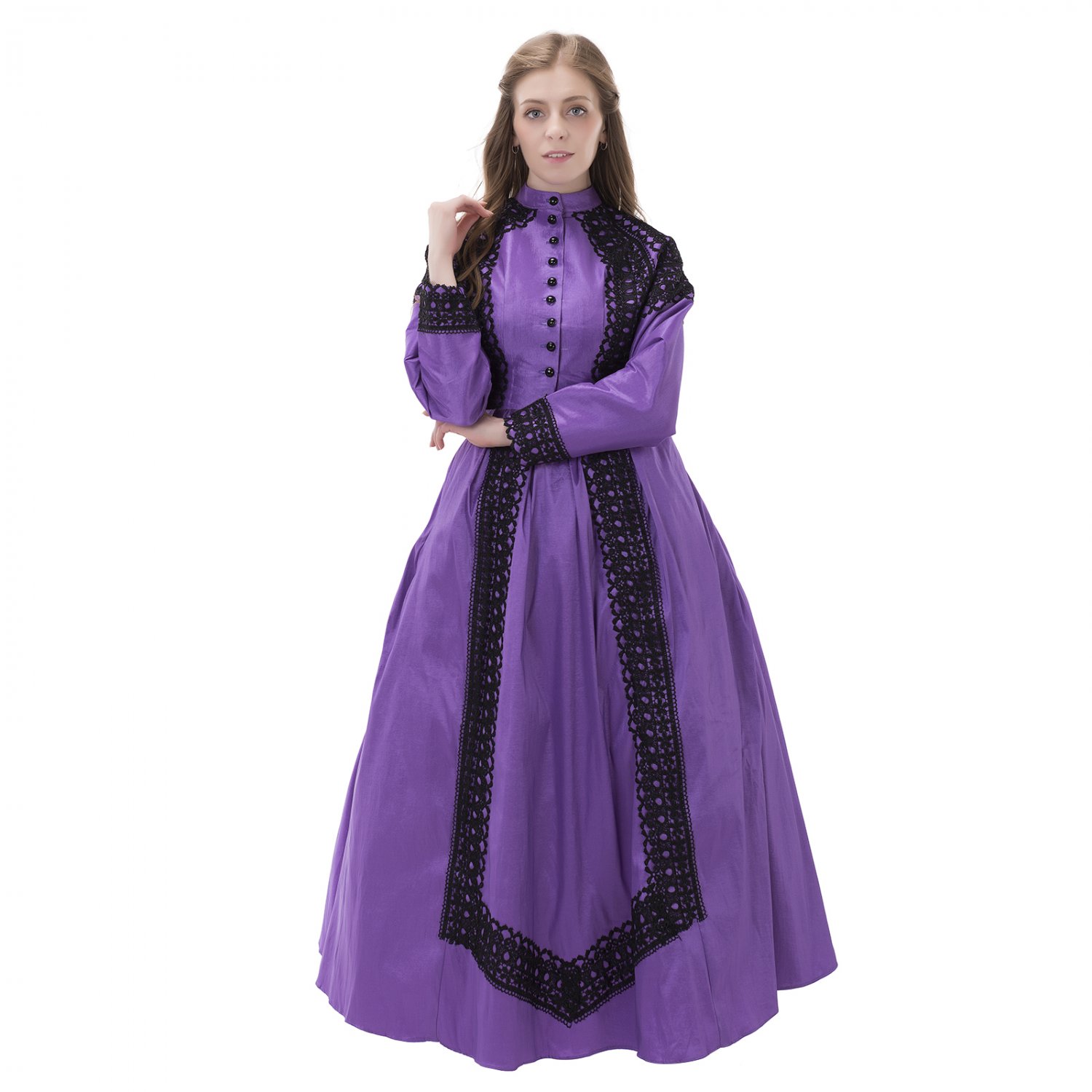 Cosplaydiy women's costume Victorian day dress beauty purple satge ...