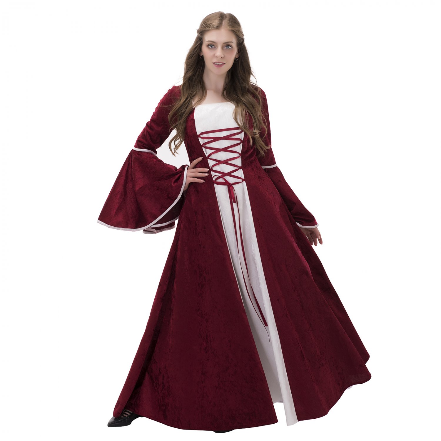 Women's Red Medieval Renaissance Victorian Evening Dresses Medieval ...