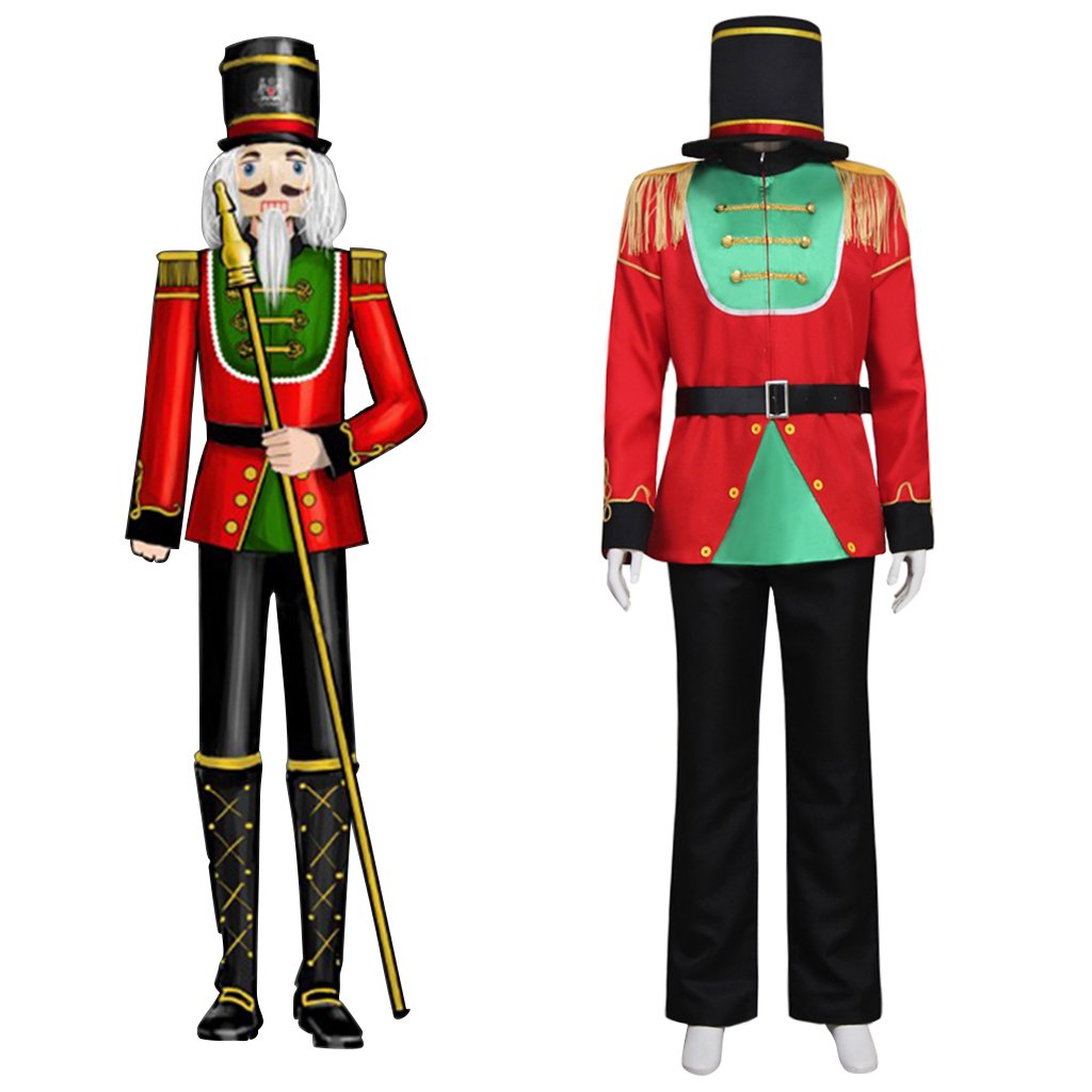 Nutcracker Uniform Cosplay Costume Adult Men's Halloween Costume Hooded ...