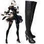 Game NieR Automata 2B YoRHa No. 2 Cosplay Shoes Leather Boots Black Cosplay Shoes