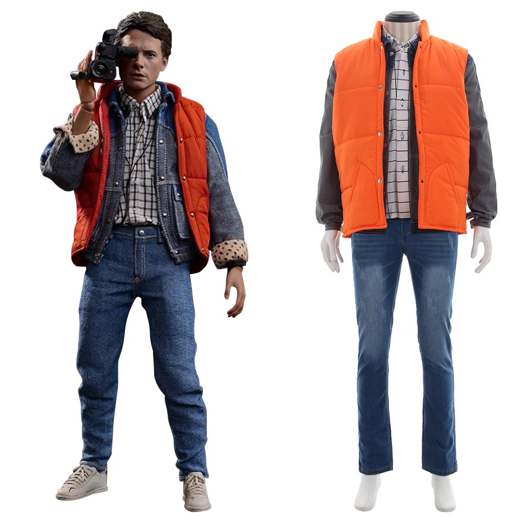 Mens Clothing Back To The Future Cosplay Costume Casual Fashion Tops Pants