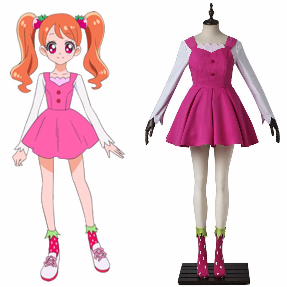 Japanese Anime KiraKira Pretty Cure A La Mode Cure Whip Cosplay Costume Dress Girls Party Costume