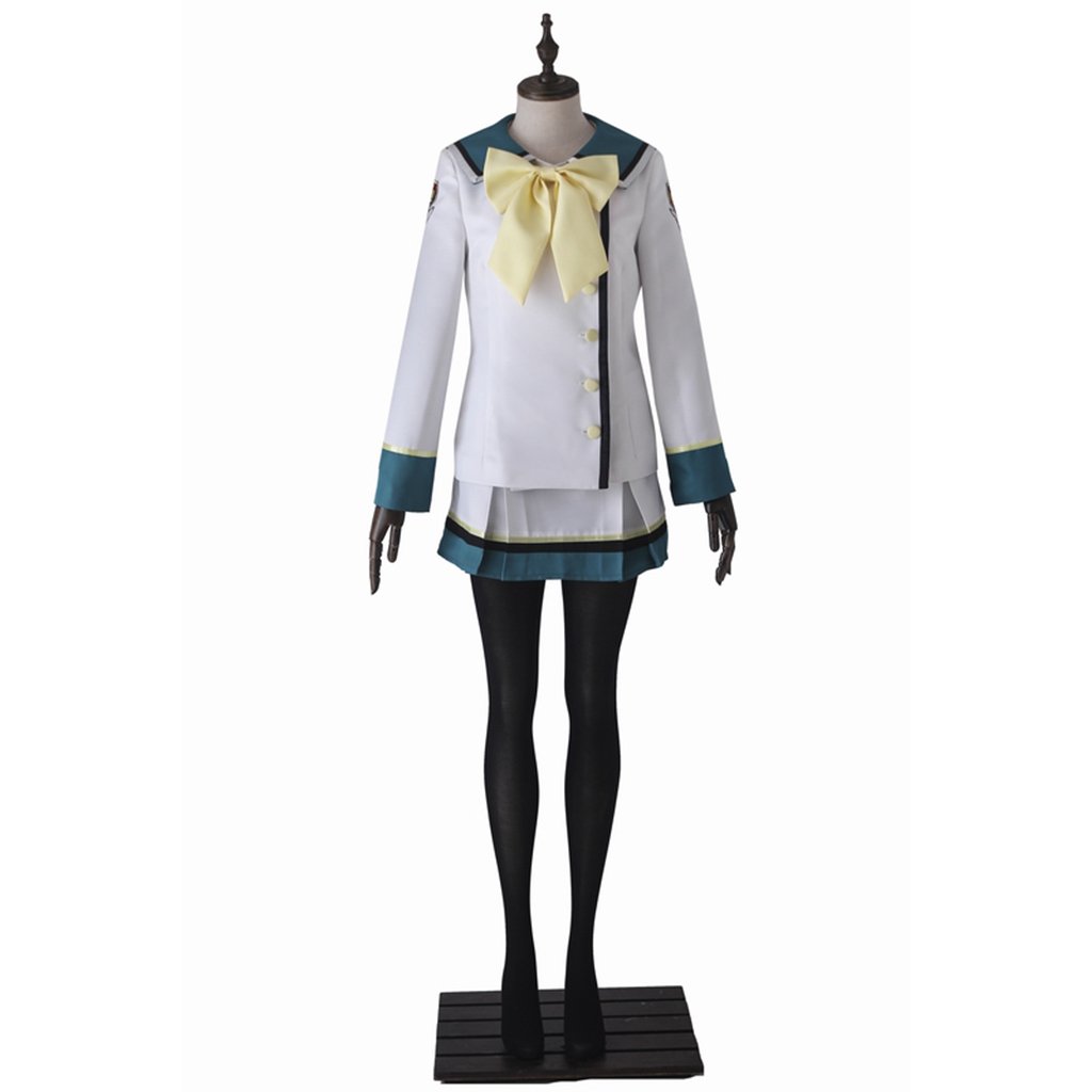 Twin Star Exorcists Cosplay Costume Adashino Benio Dress Costume White School Cosplay Uniform