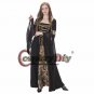 Women's Dress Renaissance Medieval Black Costume Cosplay Dress Gown Halloween Long Dress