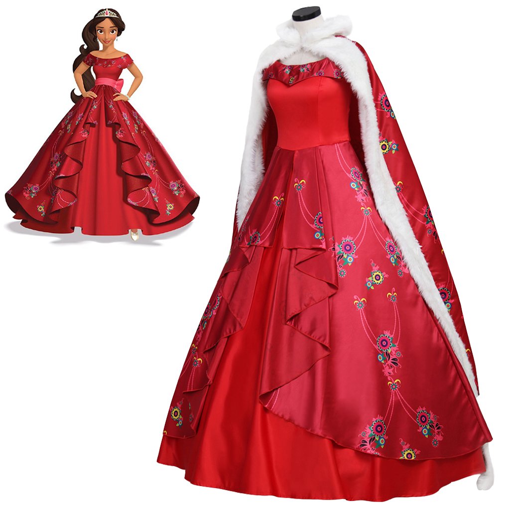 Princess Elena Of Avalor Elena Red Dress With Cape Women S Cosplay Dress For Halloween