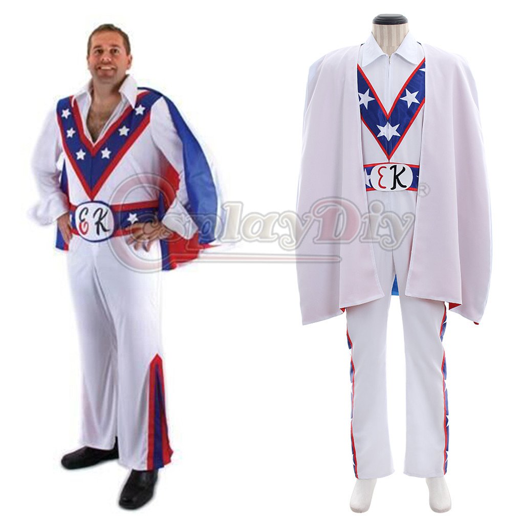 Motorcycle Daredevil Evel Knievel Patriotic Costume With Cape Custom