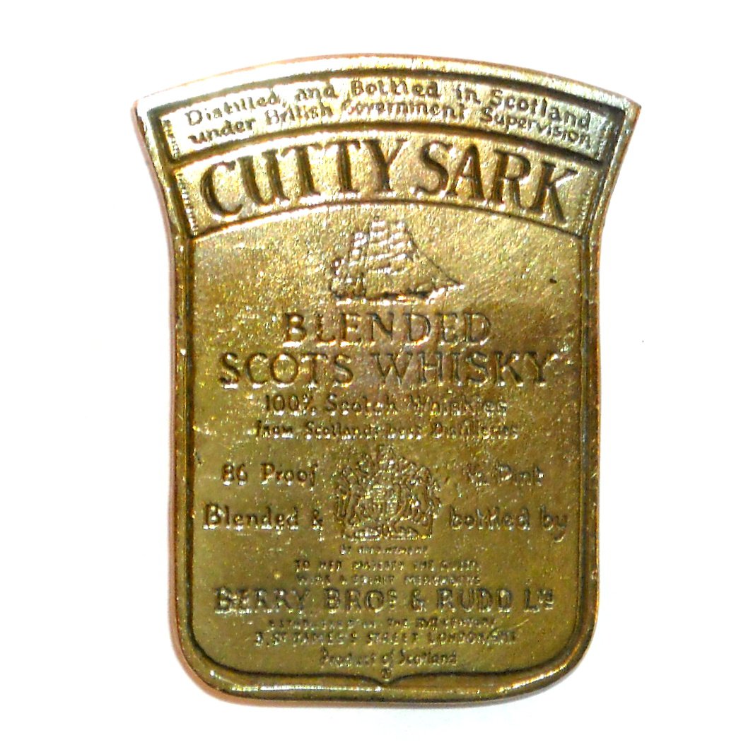 Cutty Sark London Solid Brass Vintage Gentleman Belt Buckle