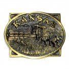Kansas Heritage Mint Solid Brass Vintage Belt Buckle Kansas Heritage Mint Solid Brass Vintage Belt Buckle