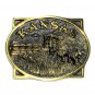 Kansas Heritage Mint Solid Brass Vintage Belt Buckle