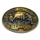 Cowboy Rodeo Clowns NFR Hesston 1981 Brass Belt Buckle Cowboy Rodeo Clowns NFR Hesston 1981 Brass Belt Buckle