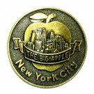 Big Apple New York City Vintage Round Brass Belt Buckle