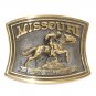Missouri Pony Express Heritage Mint Solid Brass Vintage Belt Buckle