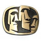 Big Head Moai Hand Casted Sanded Finish Solid Bronze Belt Buckle Big Head Moai Hand Casted Sanded Finish Solid Bronze Belt Buckle
