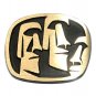 Big Head Moai Hand Casted Sanded Finish Solid Bronze Belt Buckle