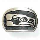 Seahawk Northwest Hand Casted Satin Silver Finish Bronze US Belt Buckle Seahawk Northwest Hand Casted Satin Silver Finish Bronze US Belt Buckle