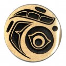 Northwest Coast Native Design Hand Casted Sanded Finish Solid Bronze Round Belt Buckle