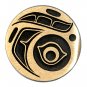 Northwest Coast Native Design Hand Casted Sanded Finish Solid Bronze Round Belt Buckle