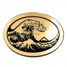 Great Big Wave Surfer Hand Casted Sanded Finish Solid Bronze Belt Buckle Great Big Wave Surfer Hand Casted Sanded Finish Solid Bronze Belt Buckle