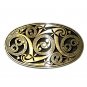 Celtic Scroll Hand Casted Sanded Finish Solid Bronze Belt Buckle
