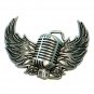 Mic Wings My Microphone Pewter Color Belt Buckle