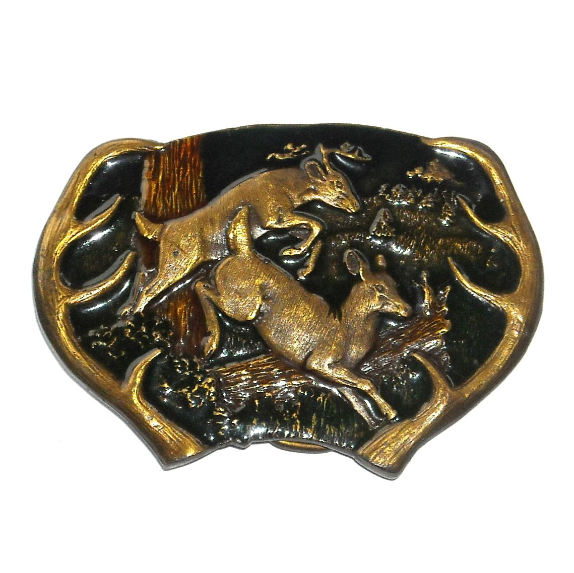 Deer Buck Doe Trophy Vintage Bergamot 1977 Belt Buckle