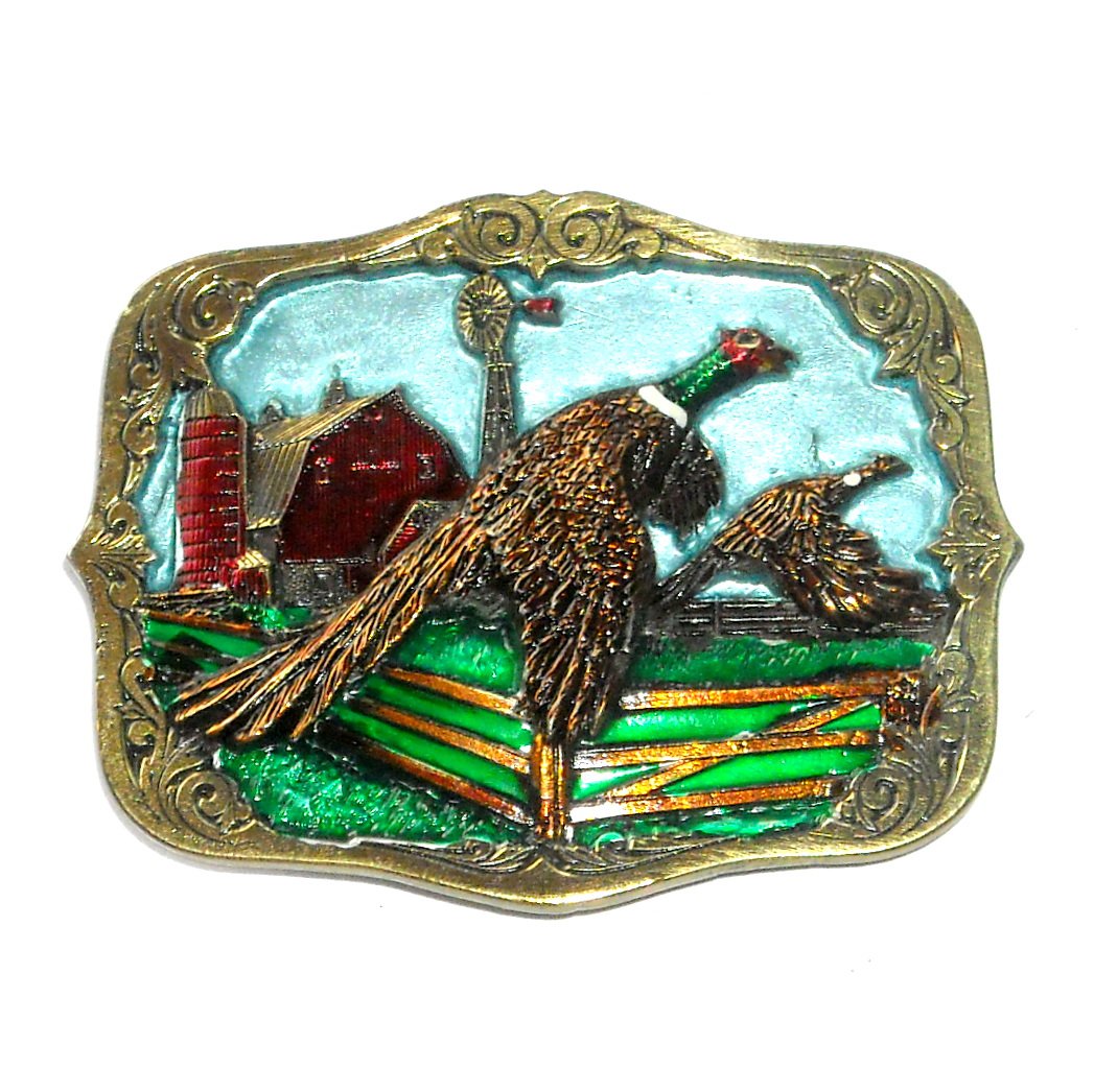 pheasant belt buckle