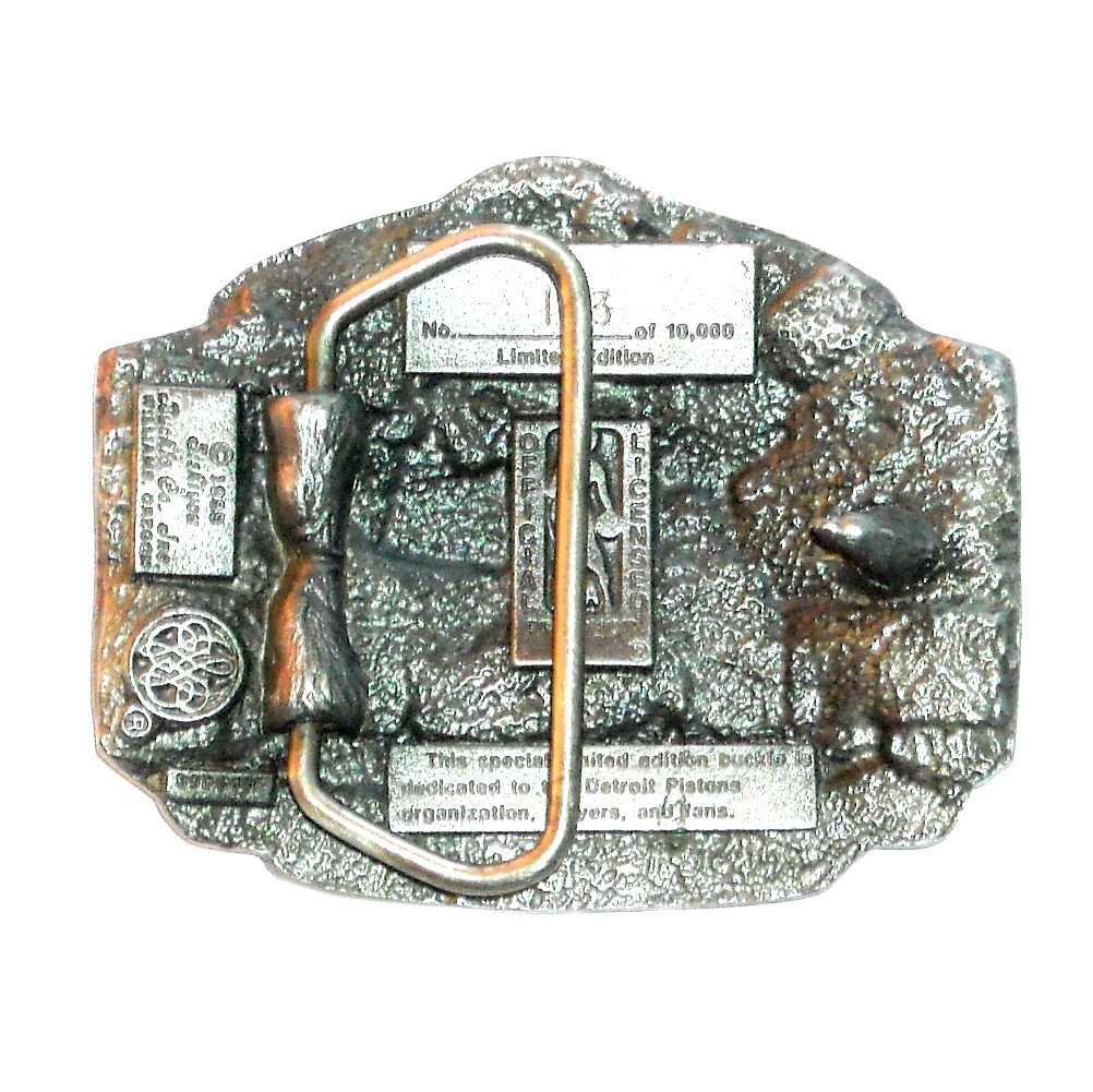 Detroit Pistons NBA Champions Vintage Official Pewter Belt Buckle