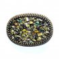 Natural Stones Rocks Boho Bobo Vintage Brass Western Standard Belt Buckle