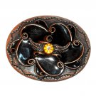 Lacquer Beads Boho Bobo Vintage Copper Western Belt Buckle