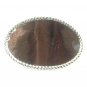 Rope Edge Oval Blank Nickel Plated Silver Color Belt Buckle