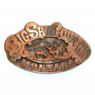 Big Sky Country Montana Vintage A J Dezy 3D Copper Belt Buckle Big Sky Country Montana Vintage A J Dezy 3D Copper Belt Buckle