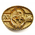 End Of The Trail Vintage First Edition Award Design Brass Belt Buckle End Of The Trail Vintage First Edition Award Design Brass Belt Buckle