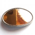 Oval Rope Edge Blank Silver Color Mirror Finish 35mm Belt Buckle Oval Rope Edge Blank Silver Color Mirror Finish 35mm Belt Buckle