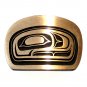 Northwest Totem Salmon Head Hand Casted Sanded Finish Solid Bronze Belt Buckle
