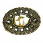 Inlaid Abalone Shell Boho Bobo Vintage Brass Color Western Belt Buckle