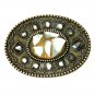 Inlaid Abalone Shell Boho Bobo Vintage Brass Color Western Belt Buckle