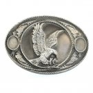 American Eagle Siskiyou Rope Edge Pewter Western Belt Buckle American Eagle Siskiyou Rope Edge Pewter Western Belt Buckle