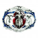 Biker Live To Ride Bergamot Pewter Color 3D American Belt Buckle