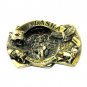 Alaska The Last Frontier 3D Brass Color Great American Belt Buckle