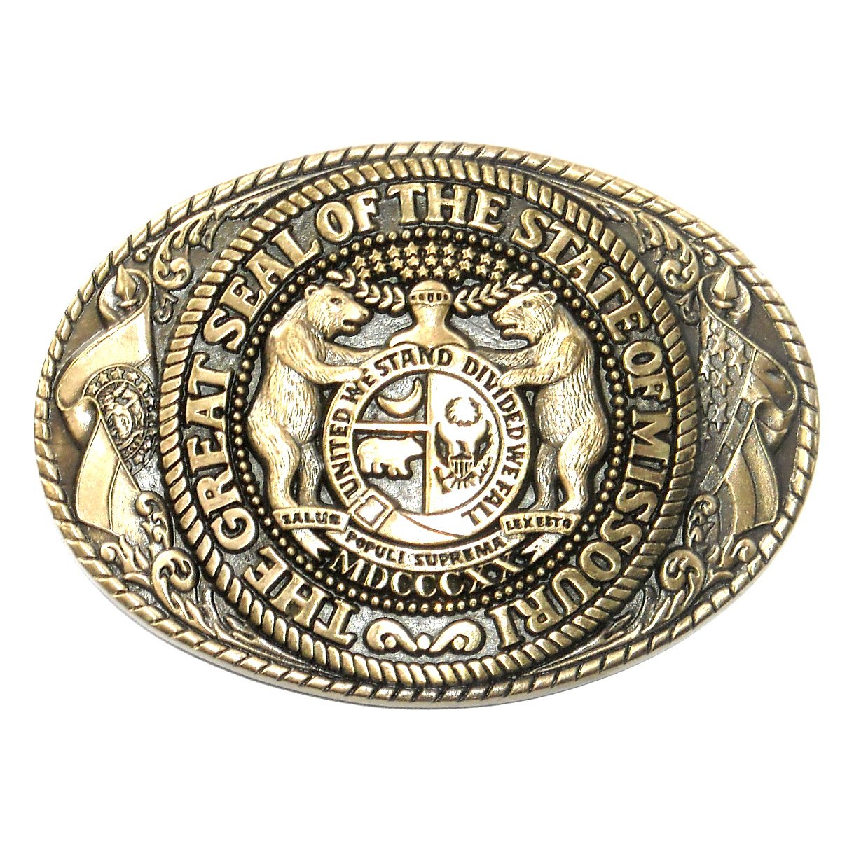 St. Louis Missouri Arch Solid Brass Vintage Belt Buckle